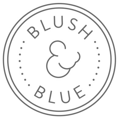 blush and blue swaddle